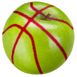 Apple that looks like a tennis ball.
