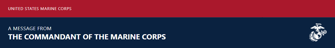 Red and navy graphic banner with Marine Corps logo.
