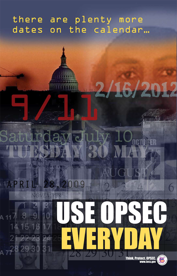 Collage of many dates, the Capitol Building, and a few terrorists.